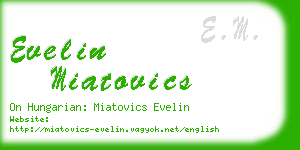 evelin miatovics business card